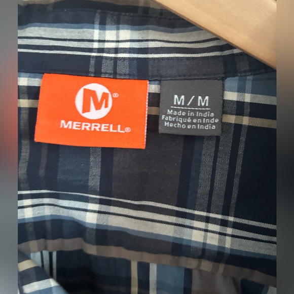 MERRELL mens size medium long sleeve button down shirt - Picture 4 of 4